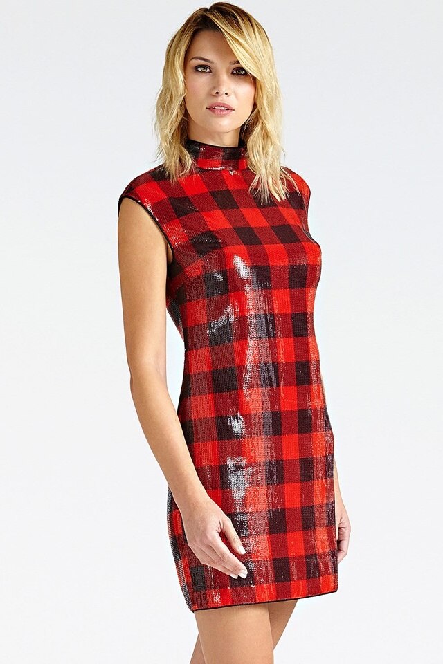 Rochie, Guess, Rosu/Negru, XS EU